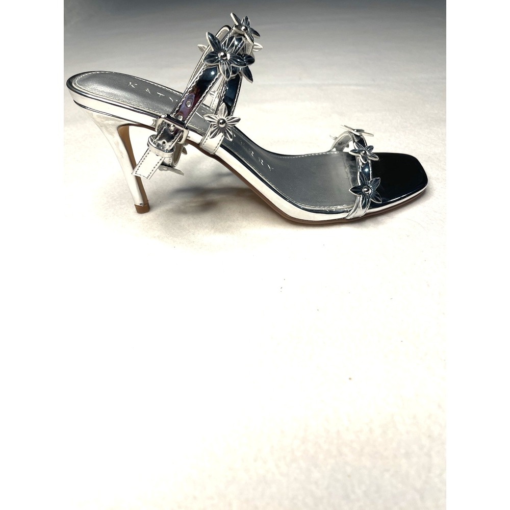 Katy Perry The Analia Flower Sandal Silver Flower Strappy Party Wedding Size 7.5 - Picture 8 of 11